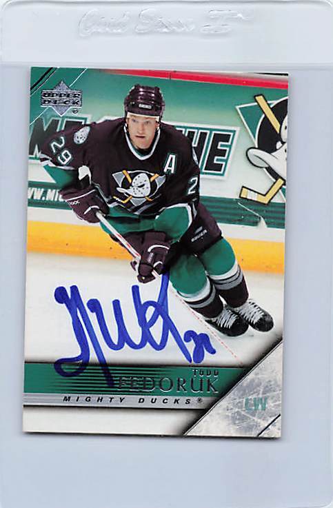 2005/06 Upper Deck #246 Todd Fedoruk Mighty Ducks Signed Auto *H2617