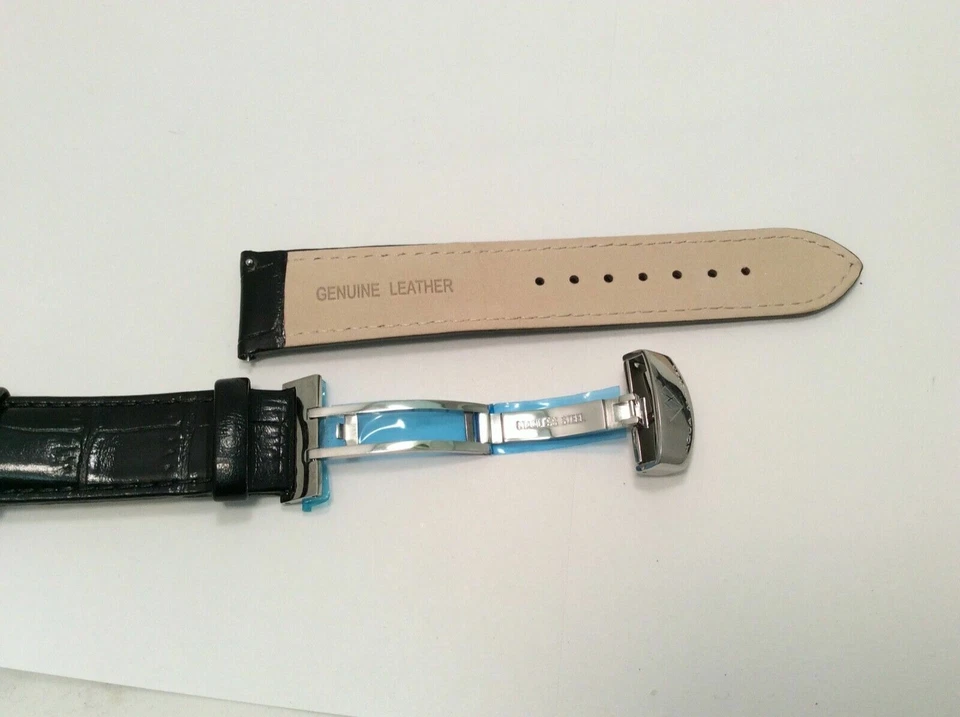 Correa de reloj de cuero genuino Aqua Master 20 mm 22 mm 24 mm negro azul marrón blanco Foto 3 de 3