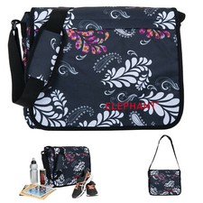 Tasche Damen Handtasche Black Paisley A4 Paisly Bag Kuriertasche 3773 Schwarz