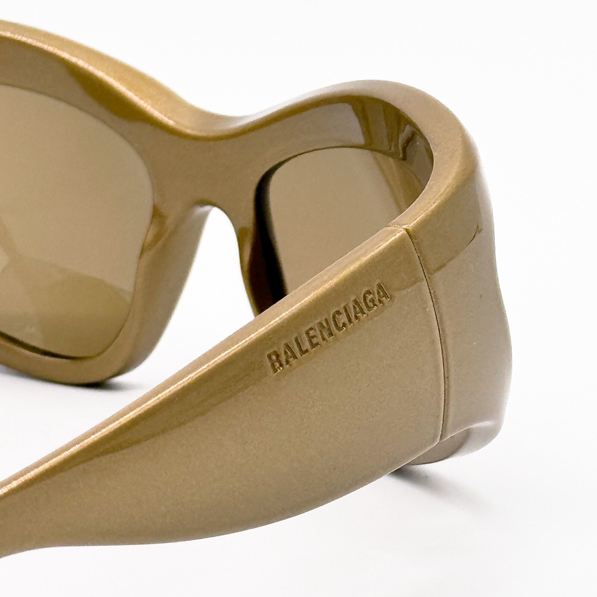 NEW BALENCIAGA BB0228S 004 GOLD OVAL SUNGLASSES BALENCIAGA 