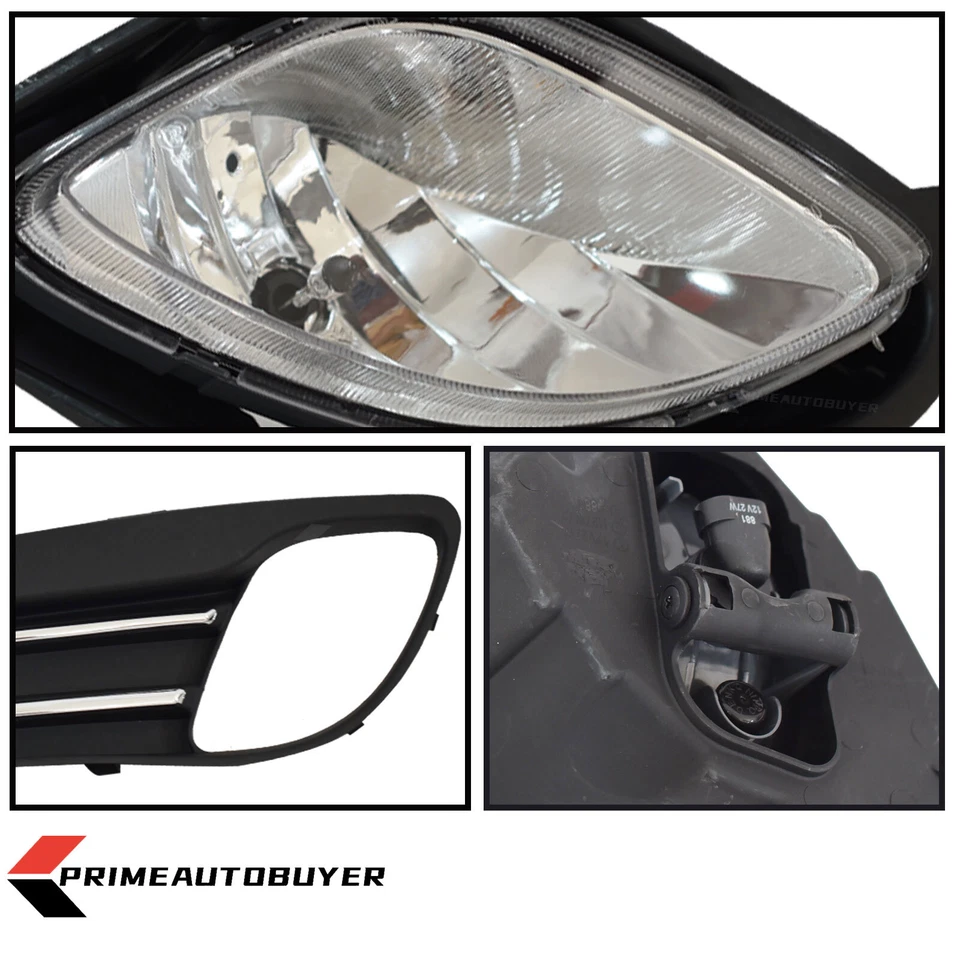 Fits 2010-2012 Hyundai Genesis Coupe Fog Lamp With Cover Left+Right Side 4PCS Foto 2 de 4