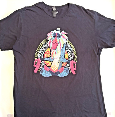 Disney Lion King T shirt Mens XL Short Sleeve Yoga Freaky Rafiki Black Clean