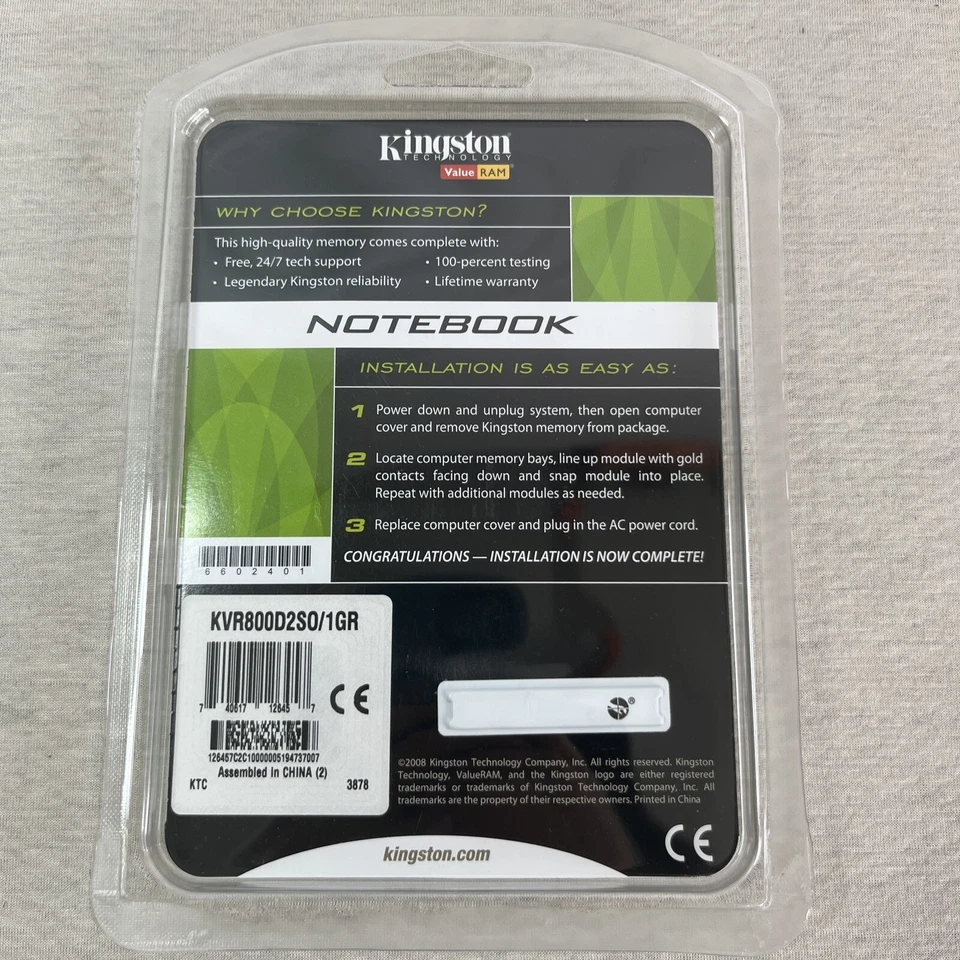 1GB Kingston DDR2 NOTEBOOK Laptop Memory PC2-6400 PC2-5300 PCS-4200 (af) - Image 2 of 2