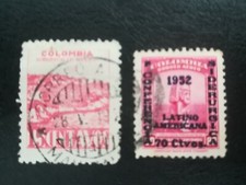 lot N°46 - 2 timbres anciens colombie