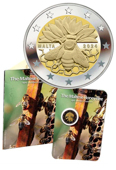 2 Euro MALTE  MALTA 2024 - ABEILLES  HONEY BEE CoinCard BU