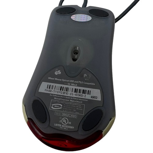 Microsoft Wheel Mouse Optical USB PS/2 Compatible X05- ITE- 78CJ White Yellowed - Picture 3 of 6