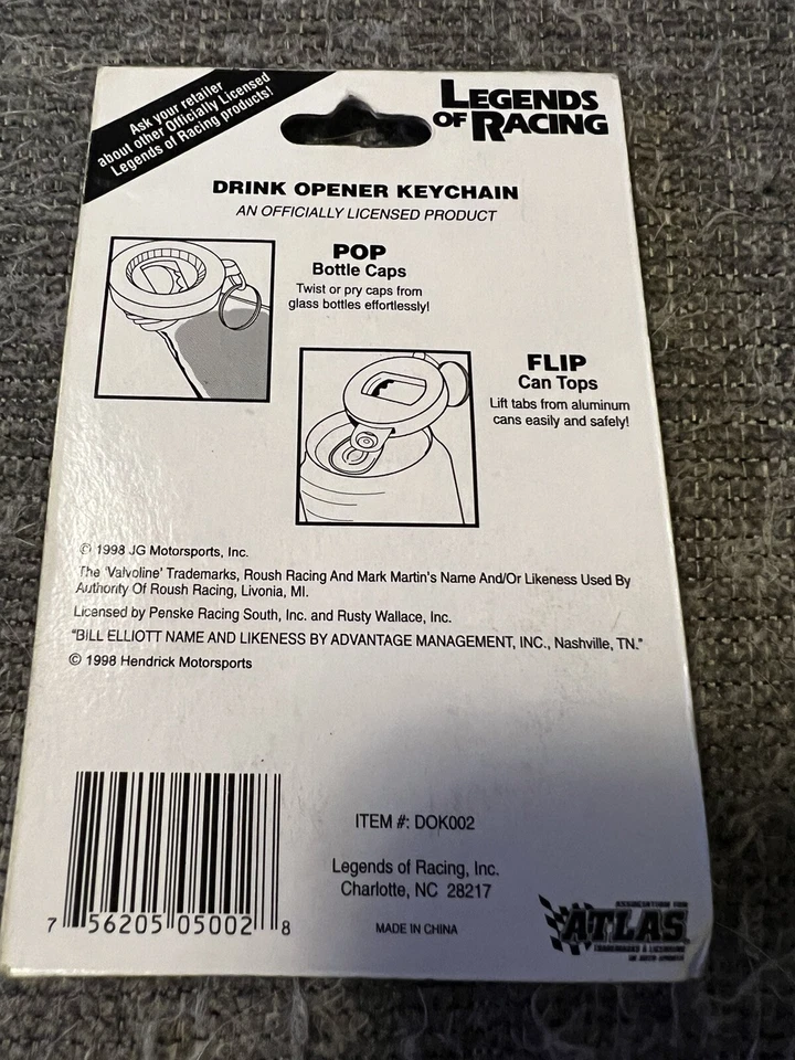 Legends of Racing Terry Labonte #5 Drink Opener Keychain Nascar Collectible - Image 2 of 2