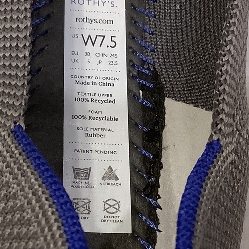 Rothy's The Flat Charcoal Knit Fabric Slip On Casual Ballet Flats Womens US 7.5 - Picture 10 of 11