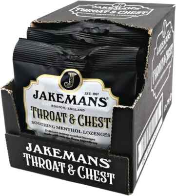 Jakemans Throat & Chest 73g - Pack of 12 - Soothing Menthol Lozenges ...