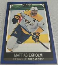 2021-22 O-Pee-Chee Hockey Mattias Ekholm Nashville Predators Blue Border #265