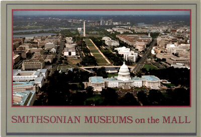 Smithsonian Institution, National Mall, Washington Monument, Capitol, Postcard