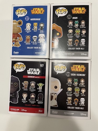 Star Wars Funko Pop Lot Hammerhead 37, Jawa 20, Ben Kenobi 99, Garindan 127 - Bild 4 von 6