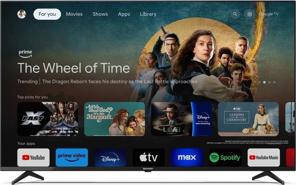 Sharp Smart TV 55" 4K UHD LED Android DVBT2/C/S2 Classe F Wi-Fi Nero 55GL4060E - Immagine 3 di 3