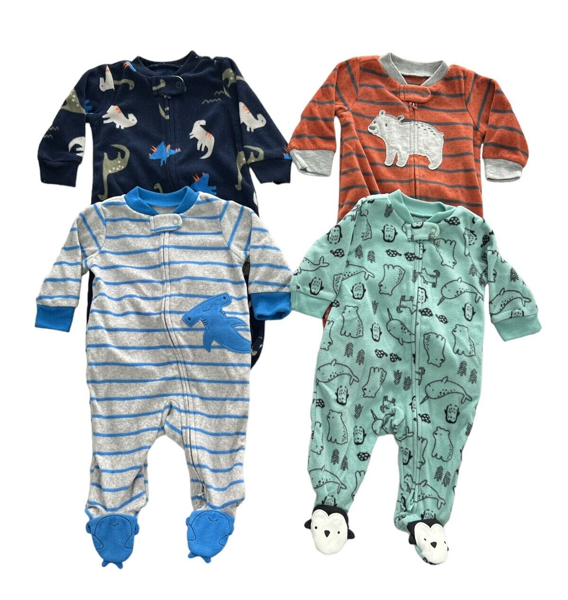 Simple Joys Carters baby boy Full-Zip footie pajamas 0-3 months Bundles  piece