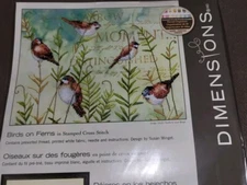 Dimensions Birds On Ferns Stamped Cross Stitch Kit 
