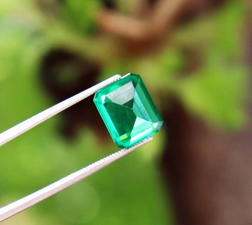 10 Ct Loose Gemstone Tsavorite Garnet Emerald Cut certificate Green Garnet - Picture 4 of 7