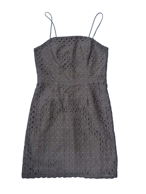 Banana Republic Dress 8 Sheath Eyelet Black Cotton Spaghetti Straps Pencil Skirt