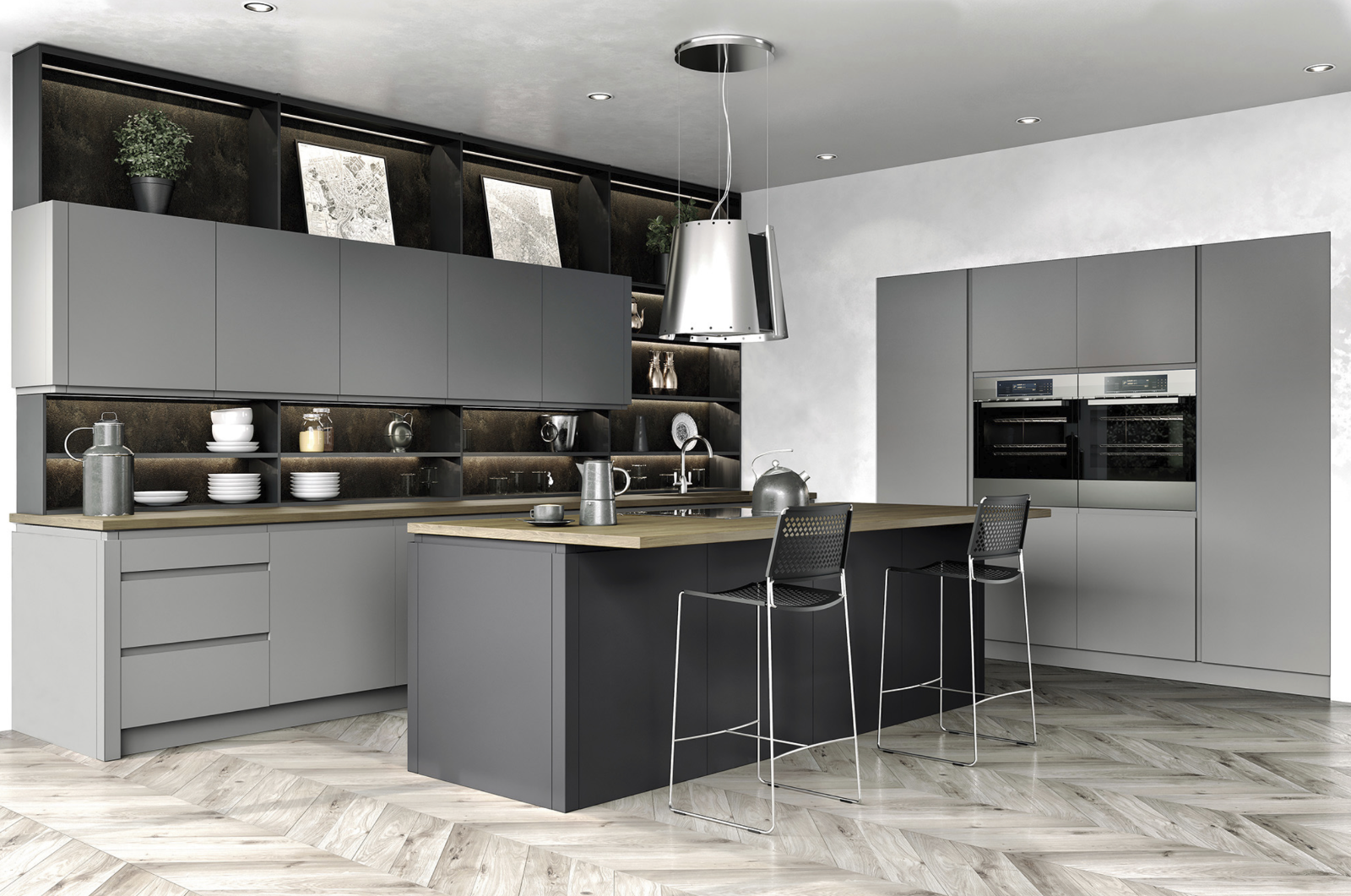 Handleless Matt Dust Grey Kitchen Units | Rigid Built | Not Ex-Display ...