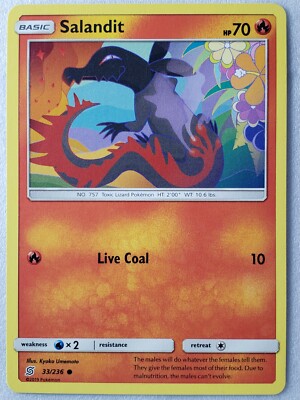 pokemon unified minds most valuable cards Salandit 33/236 VLP / NM - Unified Minds Pokemon Card - $2 Combined  Shipping