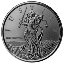 2024 1 oz Gibraltar Lady Justice .999 Silver Coin (BU) #A676 86.32 per troy oz