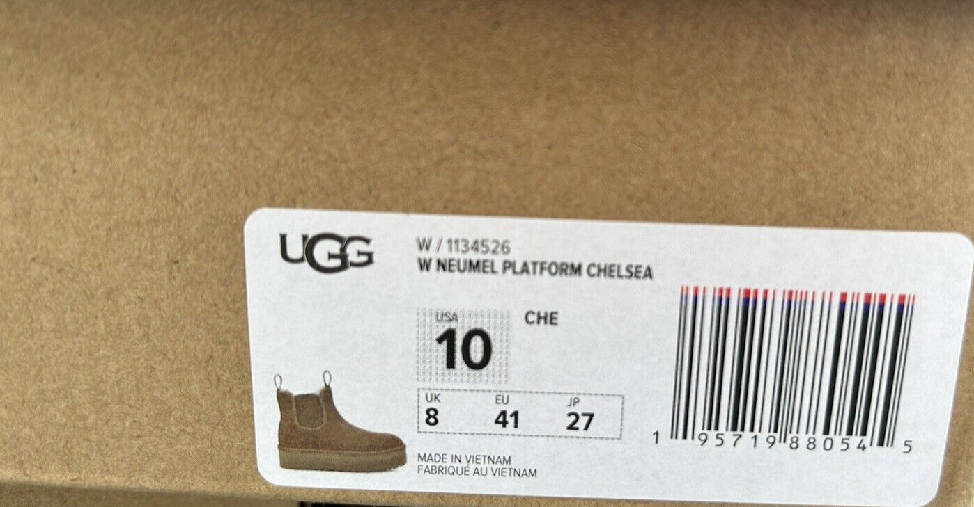 UGG CHESTNUT NEUMEL PLATFORM CHELSEA ANKLE BOOTS, WOMEN US 10/ EUR 41  ~NIB image 7