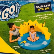 H2OGo Splash Sunny Days Shaded Kiddie Pool 40 inch x 38 inches x 28 inches New