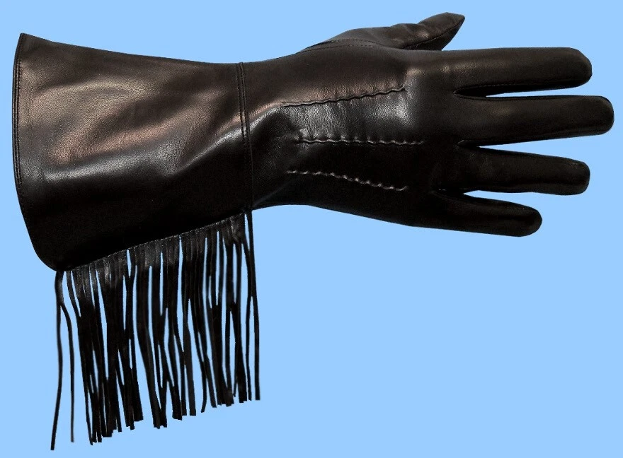 LEATHER GAUNTLET GLOVES-NEW MENS BLACK LAMBSKIN LEATHER - FRINGE-SILK LINED st10
Opens in a new wind