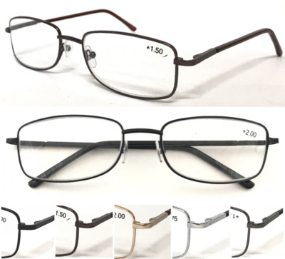Herren Klassische Metall Lesebrille Federscharnier Komfort Lange Arme Abdeckung L13