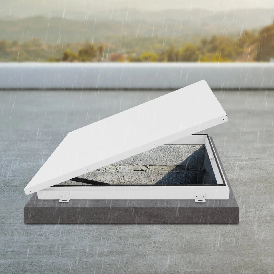 Aluminum Alloy Roof Hatch 27.5*27.5in Roof Access Hatch Roof Security Door White - Image 2 of 4