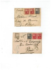 LOT DE 2 DEVANT DE LETTRE TAXEES ARGENTINE BUENO AIRES  POUR PARIS