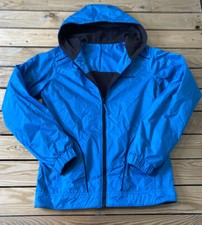 Columbia youth reversible full zip hooded jacket size 18/20 blue grey HG