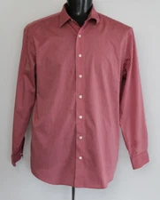 Kenneth Cole Reaction Mens Button Front Shirt Sz XL 17-17. 5 Slim Fit Red