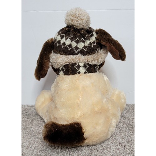 Hugfun International Winter Brown Puppy Dog Plush Hat & Scarf VERY SOFT 12" - Picture 3 of 8