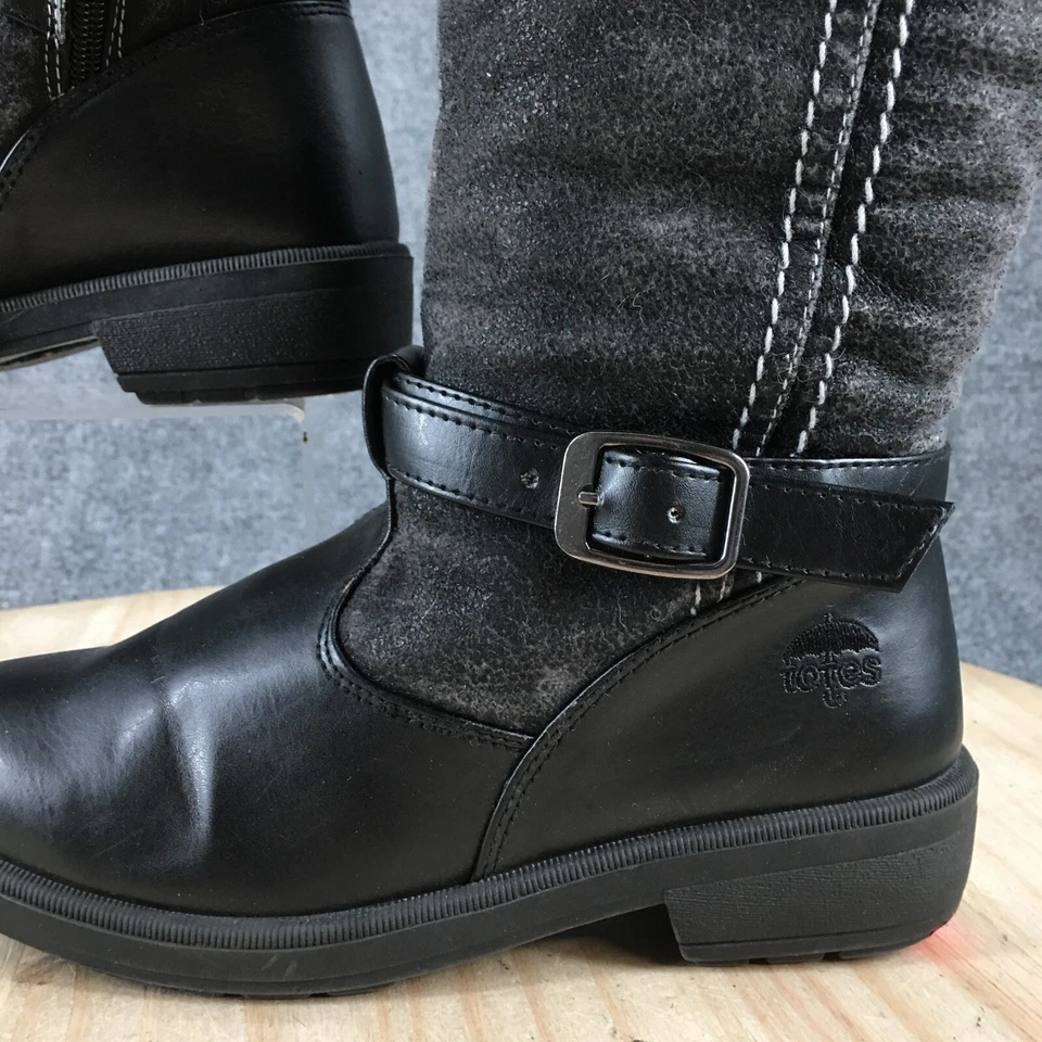 Totes Boots Womens 6 M Tall Side Zip Insulated Mid Winter Snow Boot Black Fabric - Image 3 of 4