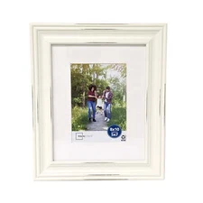 Mainstays 8x10 Matted to 5x7 Distressed White Gallery Tabletop Picture Frame