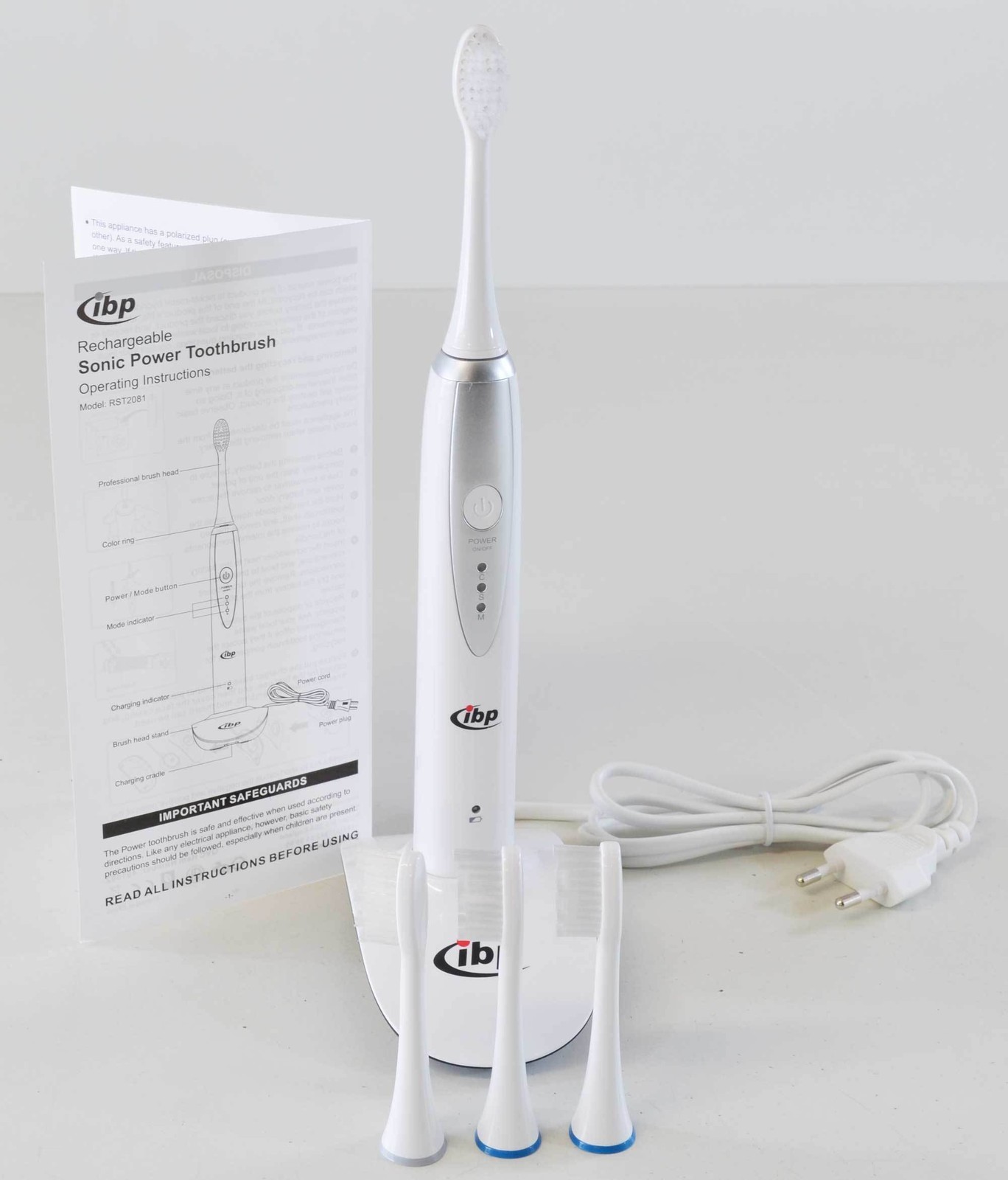 Ibp Toothbrush Unit IBP RST2081 30k Sonic Rechargeable Electric Toothbrush Timer Triple ...