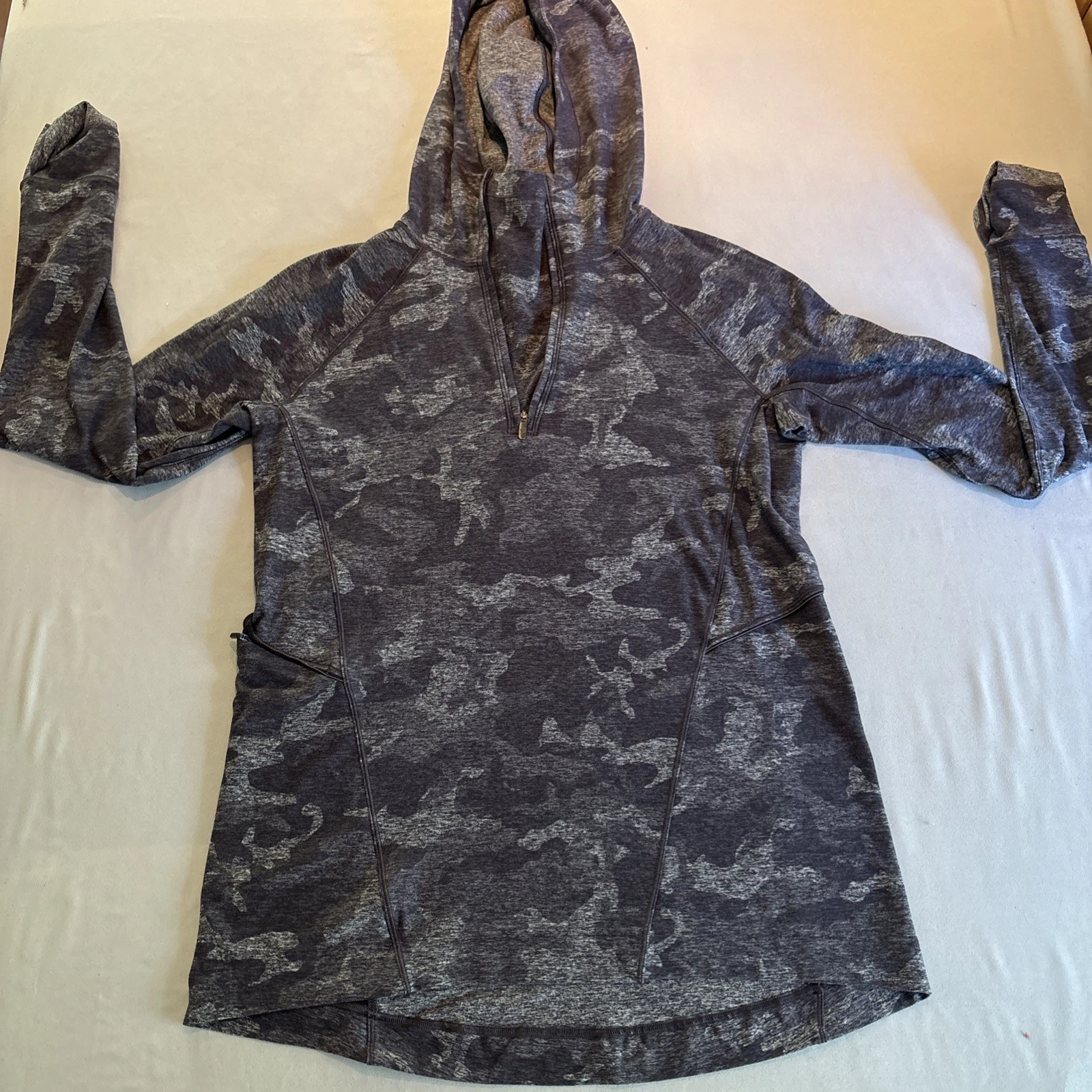 Lululemon Hoodie Women 6 Camo Rulu Pocket Sweatshirt Work Train Run Gym Core No