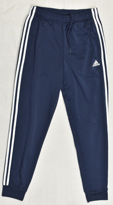 adidas Primegreen Men's 3-Stripes Cuffed Track Pants Navy Blue Athletic Joggers