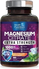 Magnesium Citrate Capsules 1000mg - Max Absorption Magnesium Powder for Muscle
