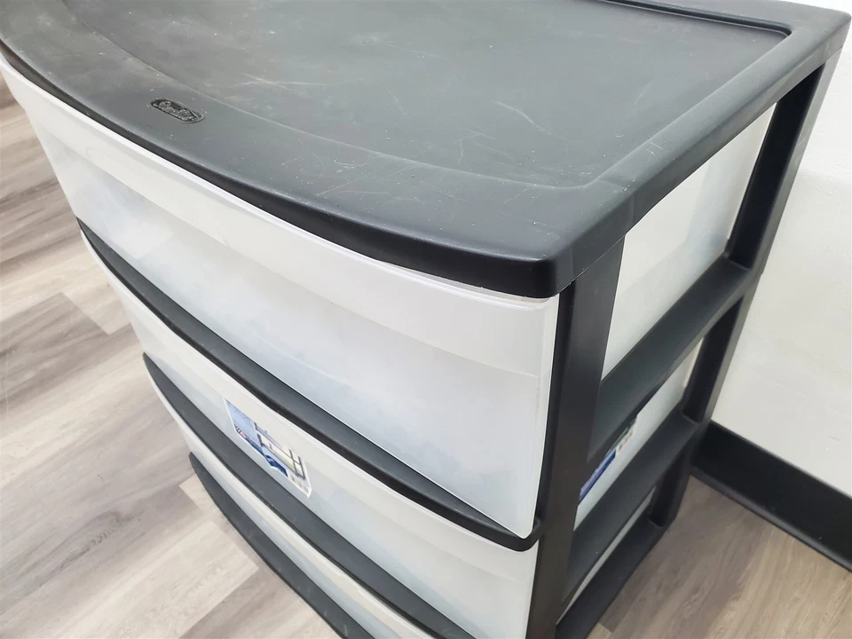 ⭐️⭐️⭐️⭐️⭐️ Torre contenedor de almacenamiento negro Sterlite 22" x 24" 3 cajones Foto 3 de 4