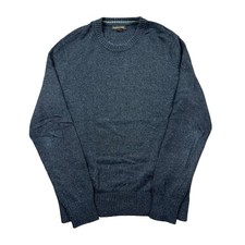 J Crew Sweater Men's Medium Blue Wool Blend Knit Crewneck Preppy