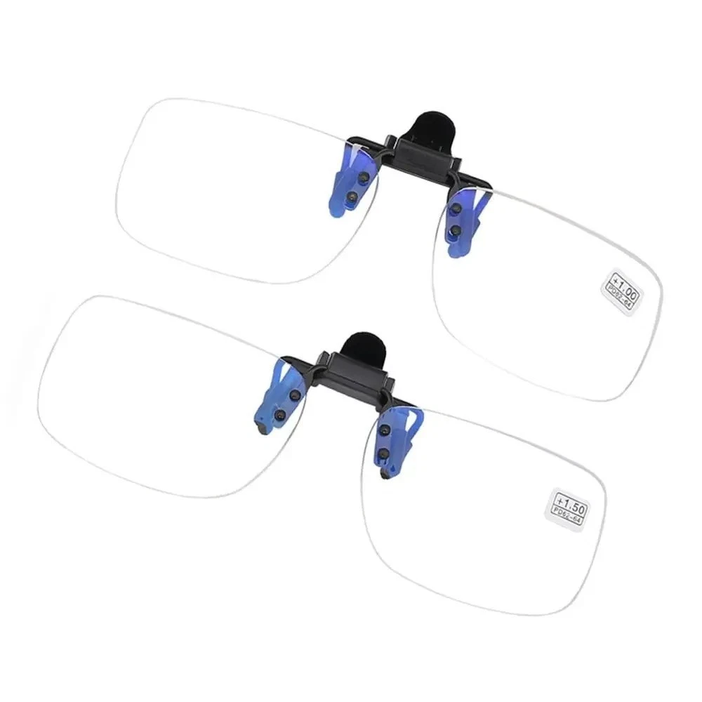 Clip-on Flip Up Rimless Magnifying, Clip onto Over Eyeglasses