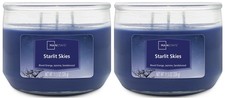 2 Mainstays STARLIT SKIES Large 3-Wick Scented Candle 11.5oz