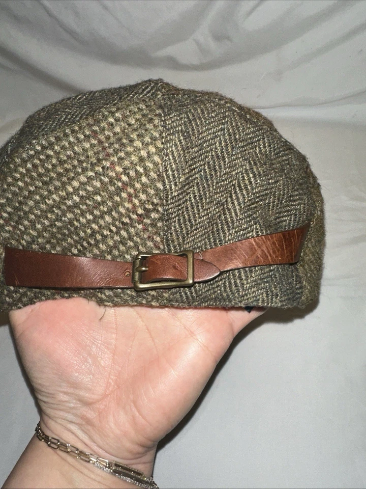 Polo Ralph Lauren Gorra Sombrero Newsboy Cabbie Retazos Espiga Tweed Lana L/XL Foto 4 de 4