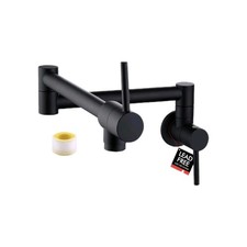KES Kitchen Pot Filler Folding Faucet Brass Double Joint Swing Arm Sink Fauce...