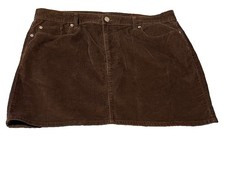 GAP Women Skirt 18 / 34 Corduroy Mini With Pockets Brown