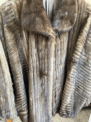 Ranch Mink Bomber Jacket  With Bat Sleeves Size Large