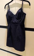 Princess Polly Black Sweetheart Strappy Mini Dress Solid Woven US 4