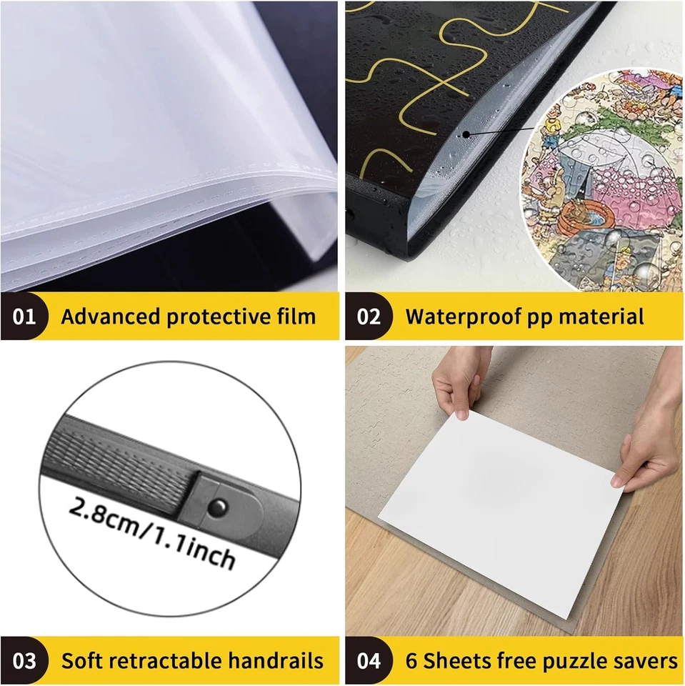 Cartella per Puzzle, Con 25 Tasche Trasparenti, Raccoglitore Portaoggetti per Pu - Immagine 3 di 4