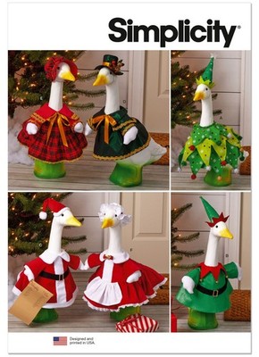 Simplicity Porch Lawn Geese Clothes Pattern 23 in Christmas Santa Tree Carolers